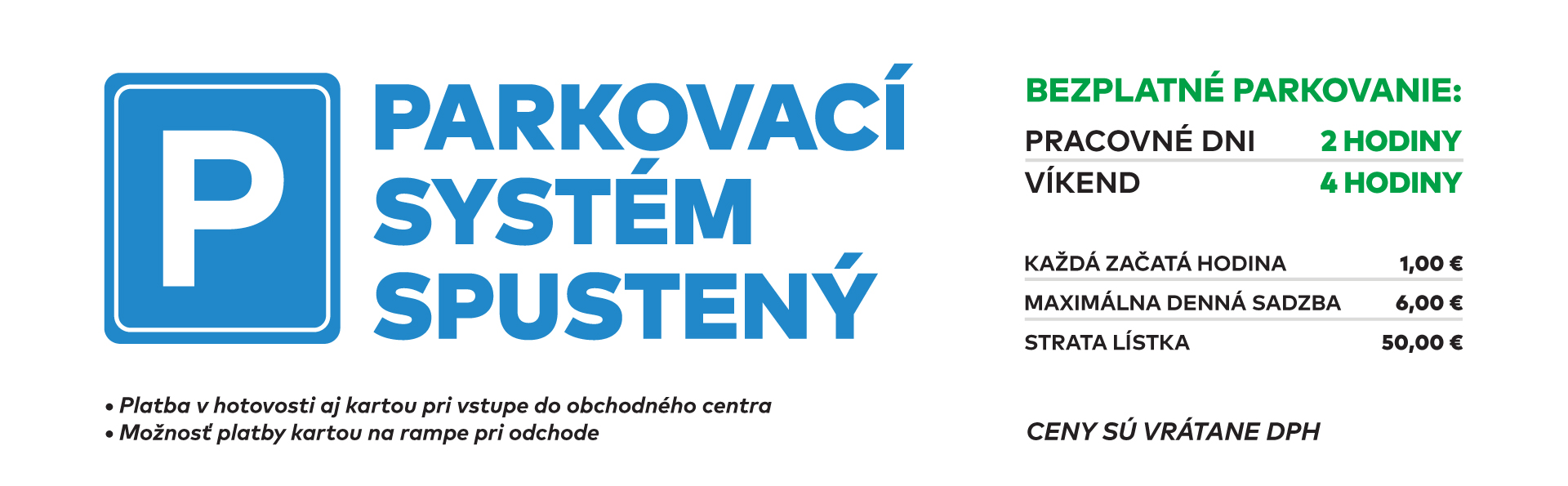 Parkovací systém spustený