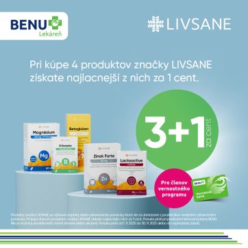BENU Lekáreň Vám prináša výhodné nákupy LIVSANE 3+1 za cent!