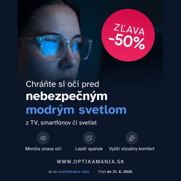 KODAK dioptrické sklá s filtrom modrého svetla teraz so ZĽAVOU 50 %
